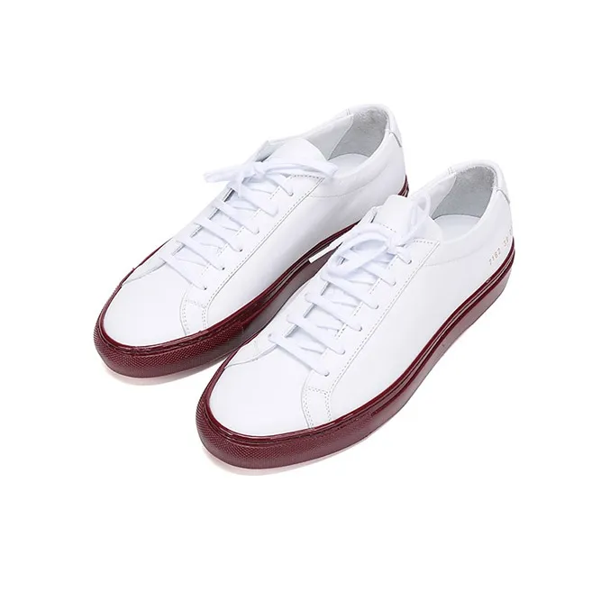 COMMON PROJECTS Skateboard Shoes Men Low Top White/Burgundy-2
