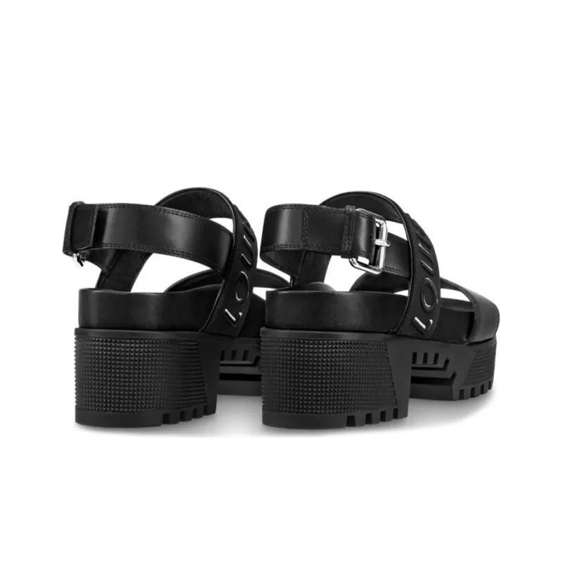 LOUIS VUITTON Laureate Platform Sandals 'Black' Women's-4