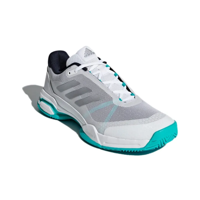 Adidas Barricade Club Slip-Resistant Low-Top Tennis Shoes Men's Green White-2