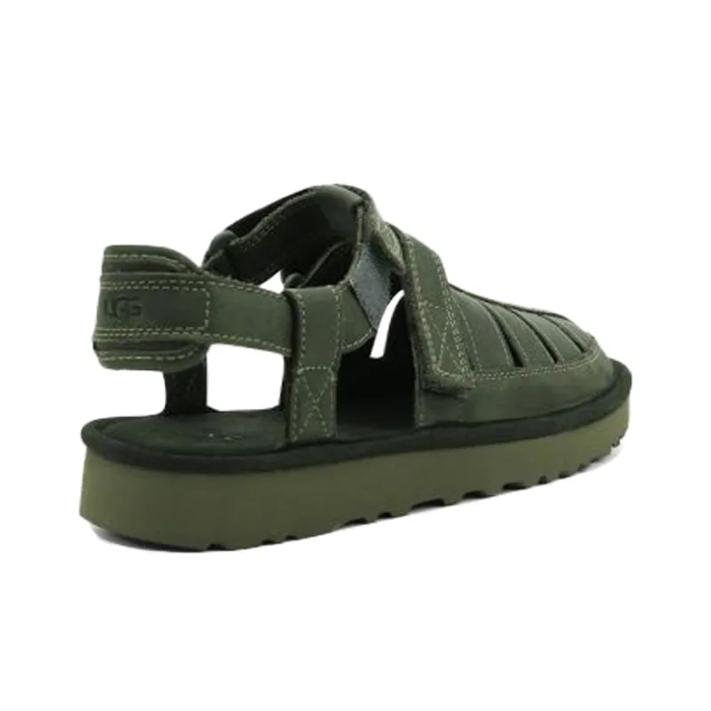 UGG Dune Fisherman Cowhide Green Sandals-4