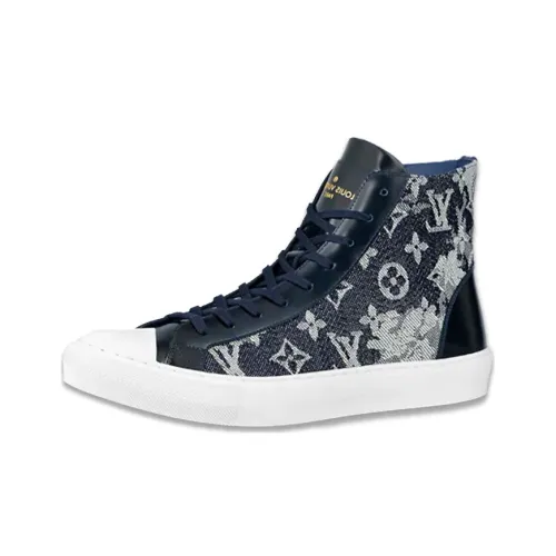 LOUIS VUITTON Tattoo Casual Shoes Men High-Top Dark Blue