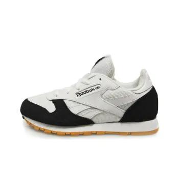 Reebok Classic Leather Durable Breathable Low Top Running Shoes Men's White Black