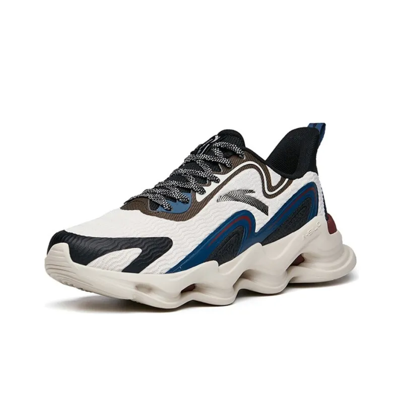 Anta Cushioning Anti-Slip And Wear-Resistant Lightweight Rebound Low-Top Running Shoes Men's Gray Black Blue-1