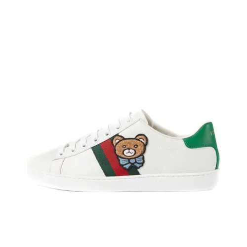 GUCCI Ace Skateboard Shoes Women's Low Top White Green