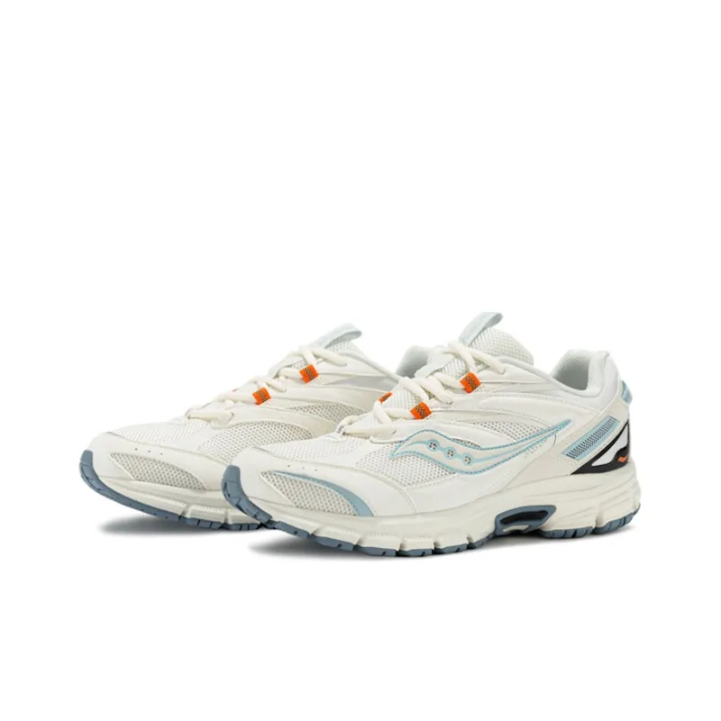 Saucony Shock Absorbers With Slip Resistant And Abrasion Resistant Properties Low Top Running Shoes Unisex White Blue-2