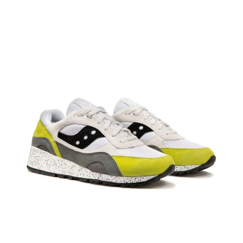 Saucony Shadow 6000 Low-Top Running Shoes Unisex White Gray Yellow Standard M-2