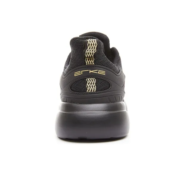 Erke Shock Absorbers With Slip Resistant And Abrasion Resistant Properties Low Top Sports Casual Shoes Men's Black-3