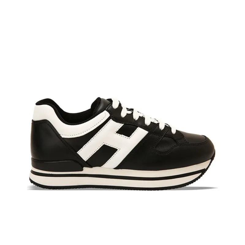 HOGAN H222 Casual Shoes Women's Low Top Black/White-1