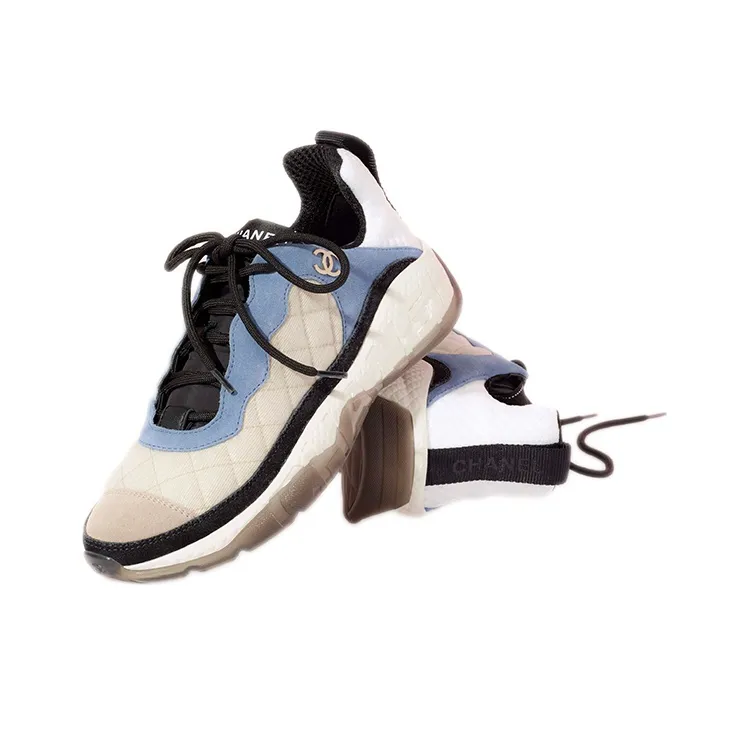 CHANEL Low Top Casual Shoes Women's Blue-1