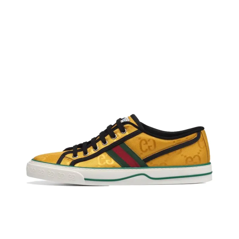 GUCCI Tennis 1977 Low-Top Stylish Skateboarding Shoes Men's Yellow-0