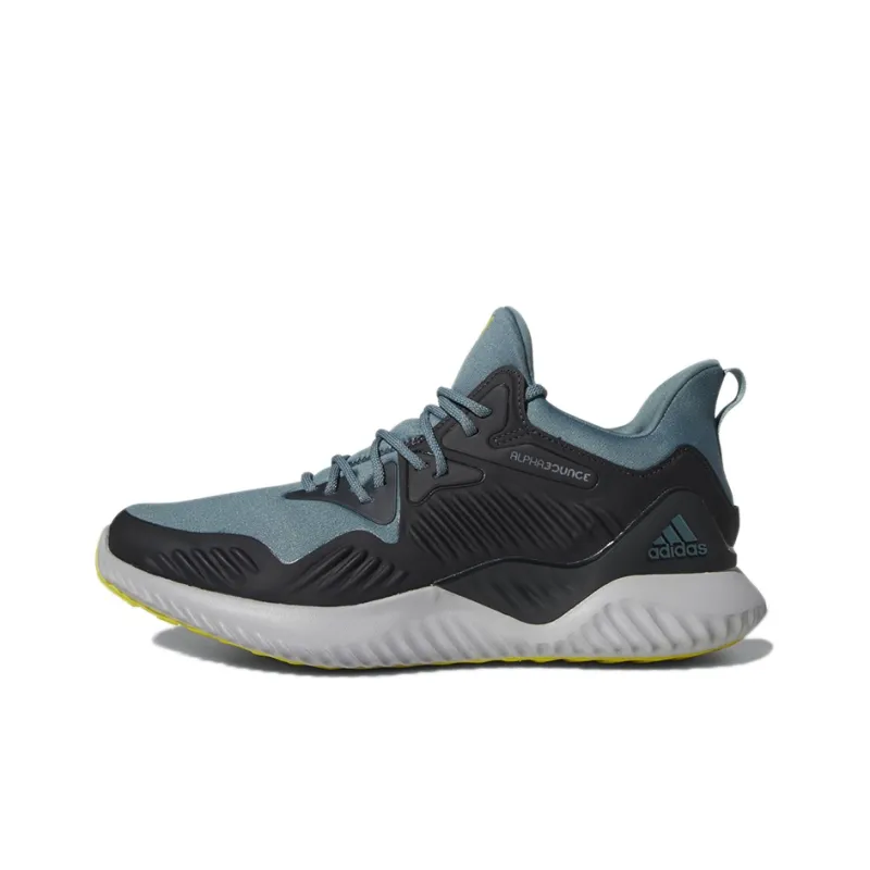 Adidas AlphaBounce Running Shoes Men Low-Top Black/Green-0