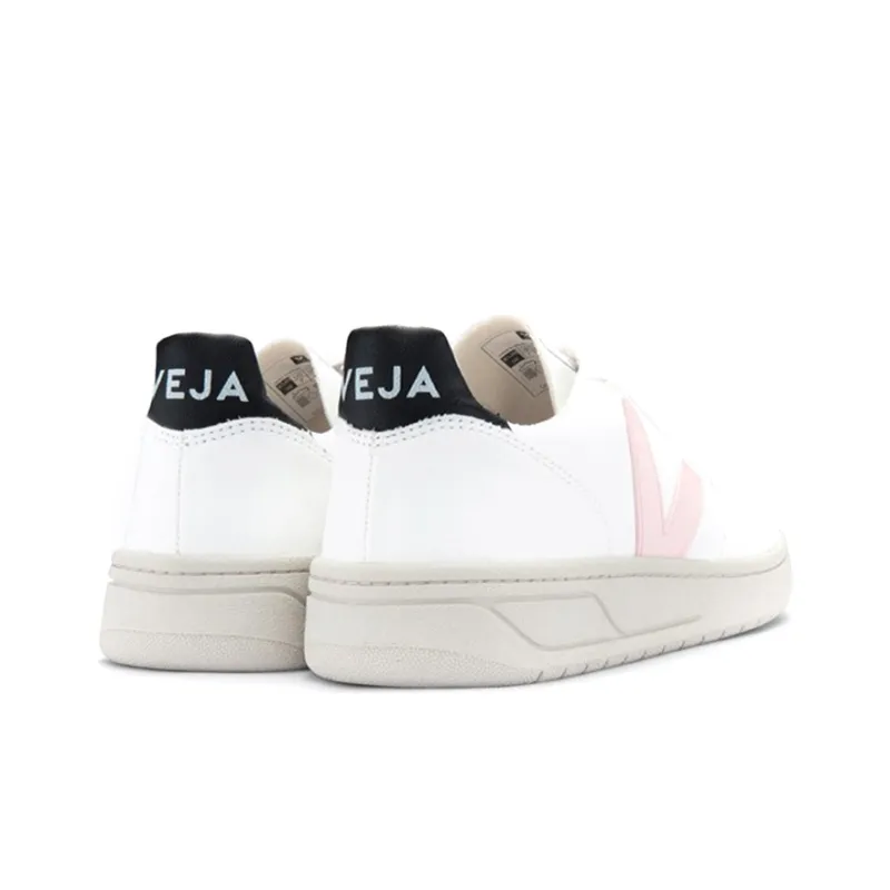 VEJA V-10 Stylish Skateboarding Shoes Unisex Pink White-3