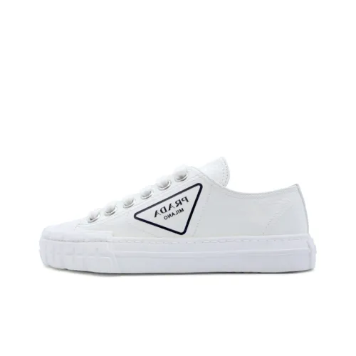 PRADA Skateboard Shoes Women's White