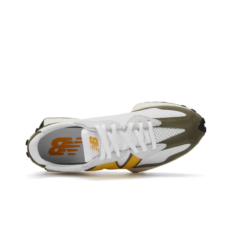 New Balance 327 White Yellow Olive-2