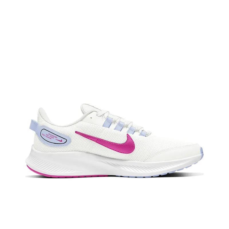 Nike Run All Day Cushioning Anti-Slip Wear-Resistant Breathability Low-Top Running Shoes Women's White Purple Blue-1