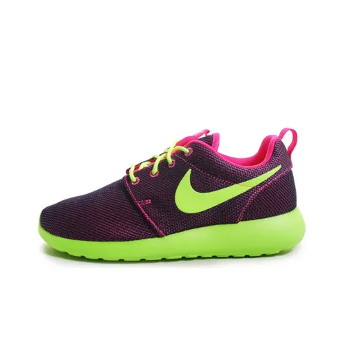 Nike Roshe Run Running Shoes Women's Low-Top Purple/Pink/Green