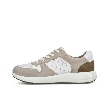 Ecco Soft 7 Runner Low-Top Casual Shoes Men's Ecru