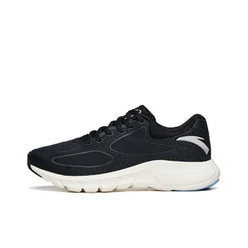 Anta Breathable Wear Resistant Slip Resistant Low Top Running Shoes Women's Black Silver