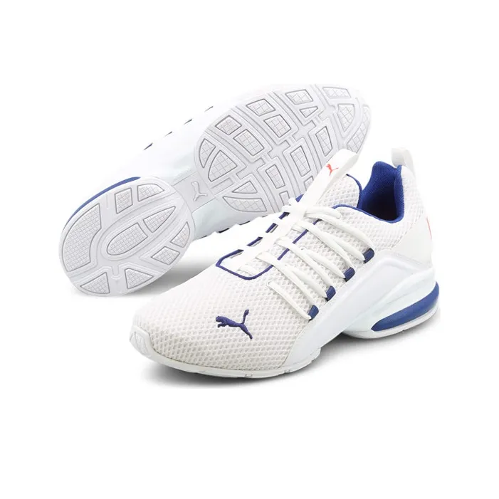 PUMA Axelion Anti-Slip And Wear-Resistant Lightweight Low-Top Running Shoes Men's White Blue-2