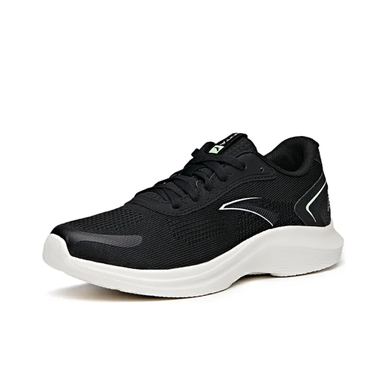 Anta Breathable Wear-Resistant Slip-Resistant Low-Top Running Shoes Men's Black White Flying Woven Casual-1
