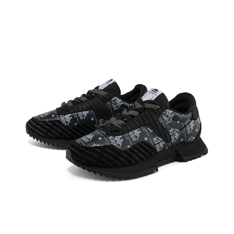 Kappa Wear Resistant Slip Resistant Low Top Casual Shoes Unisex Black-2