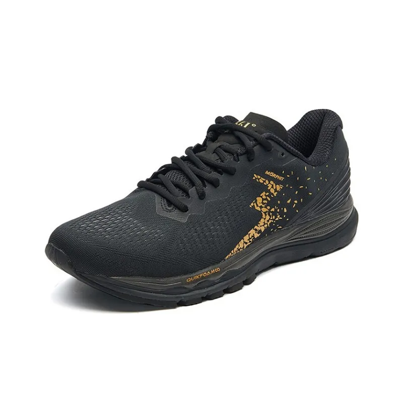 361° Cushioning Breathable Wear Resistant Slip Resistant Low Top Running Shoes Men's Black Gold-1