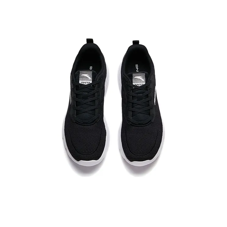 Anta Running Collection Anti-Slip And Wear-Resistant Breathable Low-Top Running Shoes Men's Black White-2