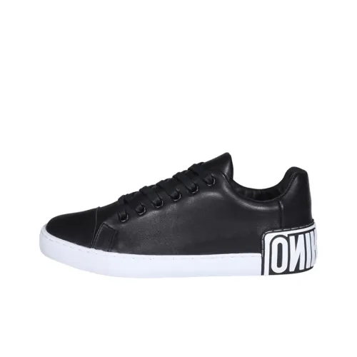 MOSCHINO Logo-embossed Leather Sneakers