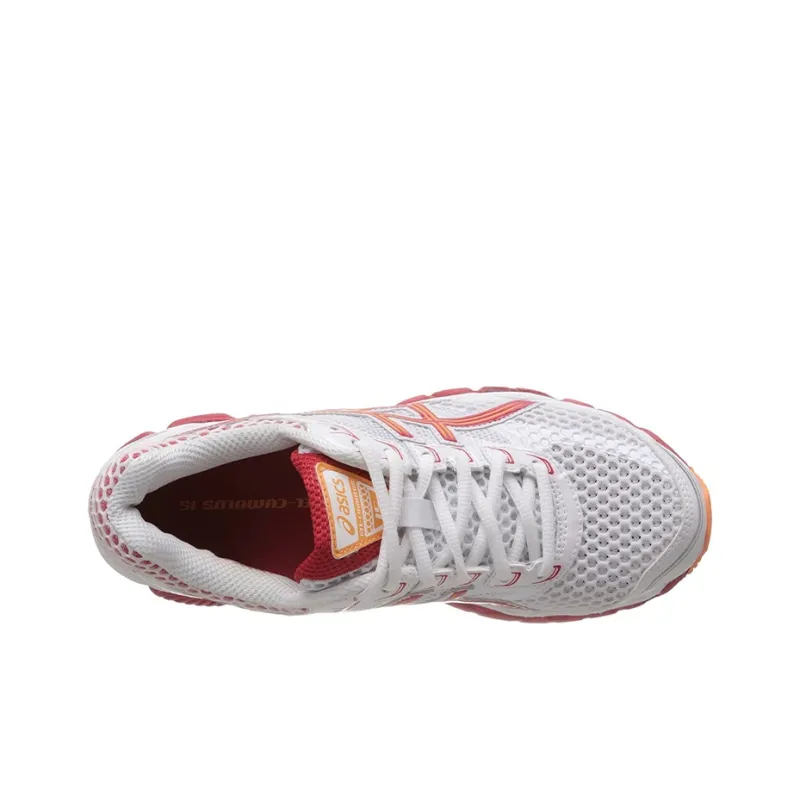 Asics Gel-Cumulus 15 Anti-Slip And Wear-Resistant Breathable Low-Top Running Shoes Women's White Pink-3