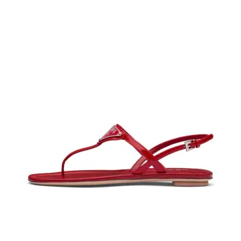PRADA Cross Strap Sandals 'Red' Women's