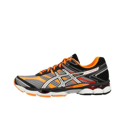 Asics Gel-Cumulus 16 Durable Breathable Lightweight Low-Top Running Shoes Men's Black Orange