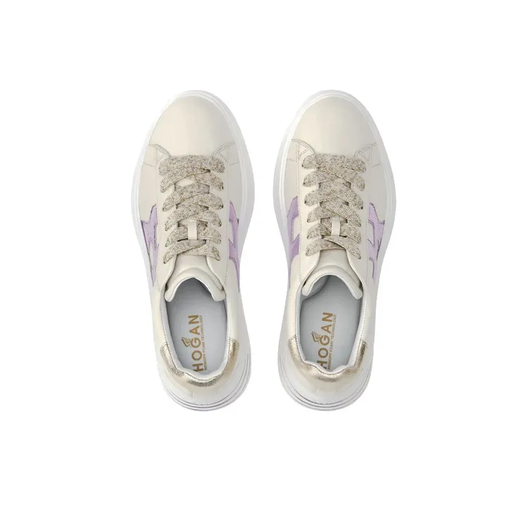 HOGAN Rebel Wear-Resistant Low-Top Sports Casual Shoes Women's Cream White-3
