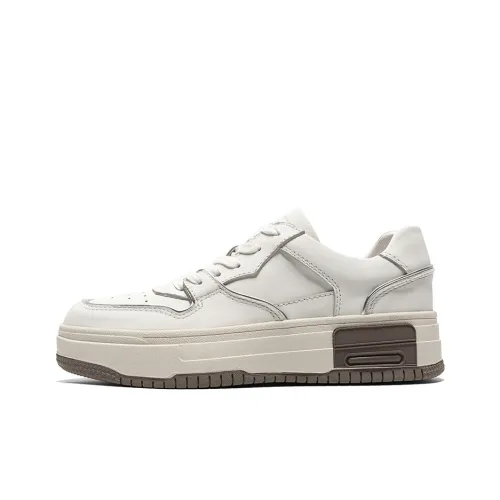 Q.VONTON Skateboard Shoes Women's Low-Top White Silver