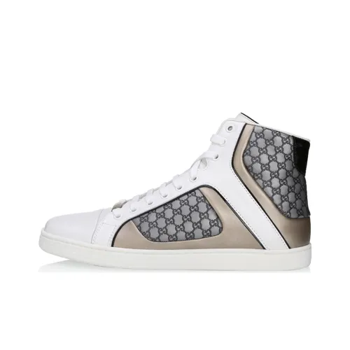 GUCCI Skateboard Shoes Men High-Top White/Gray