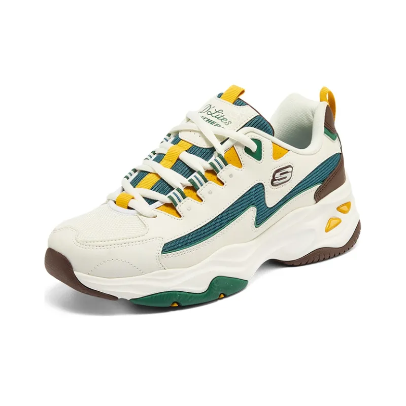 Skechers D'LITES 4.0 Lightning Panda Shoes Low Top Sports Casual Shoes Women's White Green-2