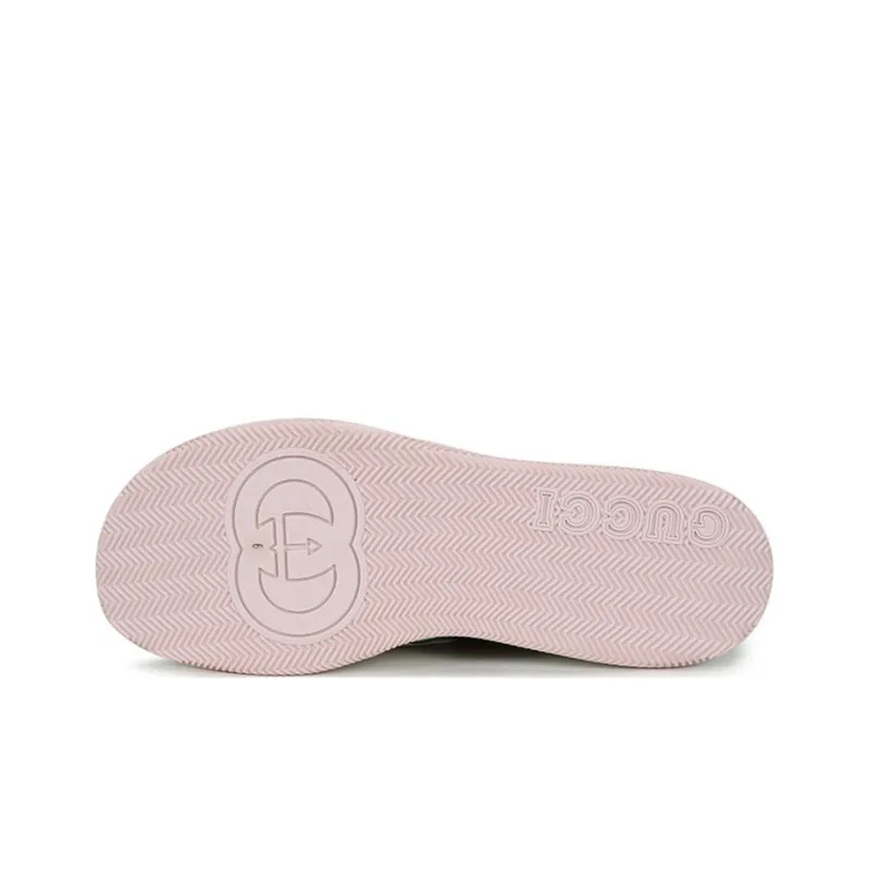 GUCCI Leather Web Lace Up Low 'White'-4