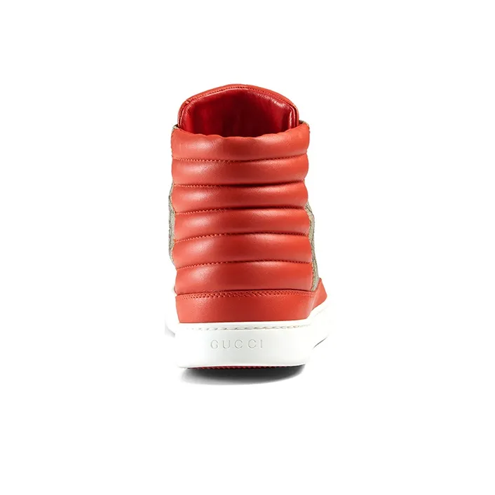 GUCCI Skateboard Shoes Men High-Top Orange-3