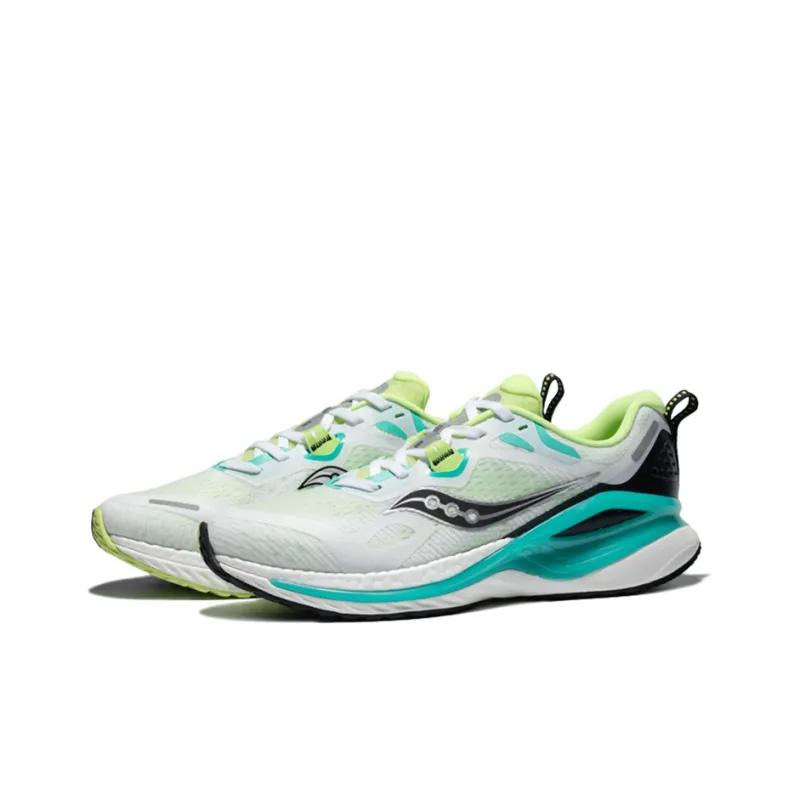 Saucony Phoenix Inferno 1 Cushioning Anti Slip And Wear Resistant Low Top Running Shoes Men's White Green-2
