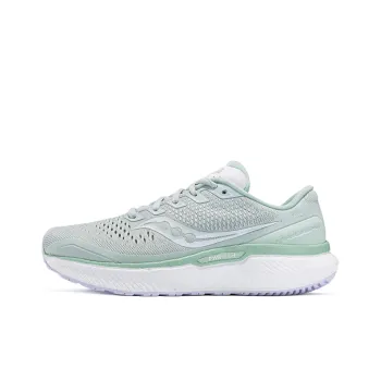 Saucony Triumph 18 Cushioning Anti Slip Wear Resistant Breathability Low Top Running Shoes Women's Light Green White