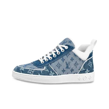 LOUIS VUITTON Lv Boombox Monogram Sneakers Denim Blue Women's