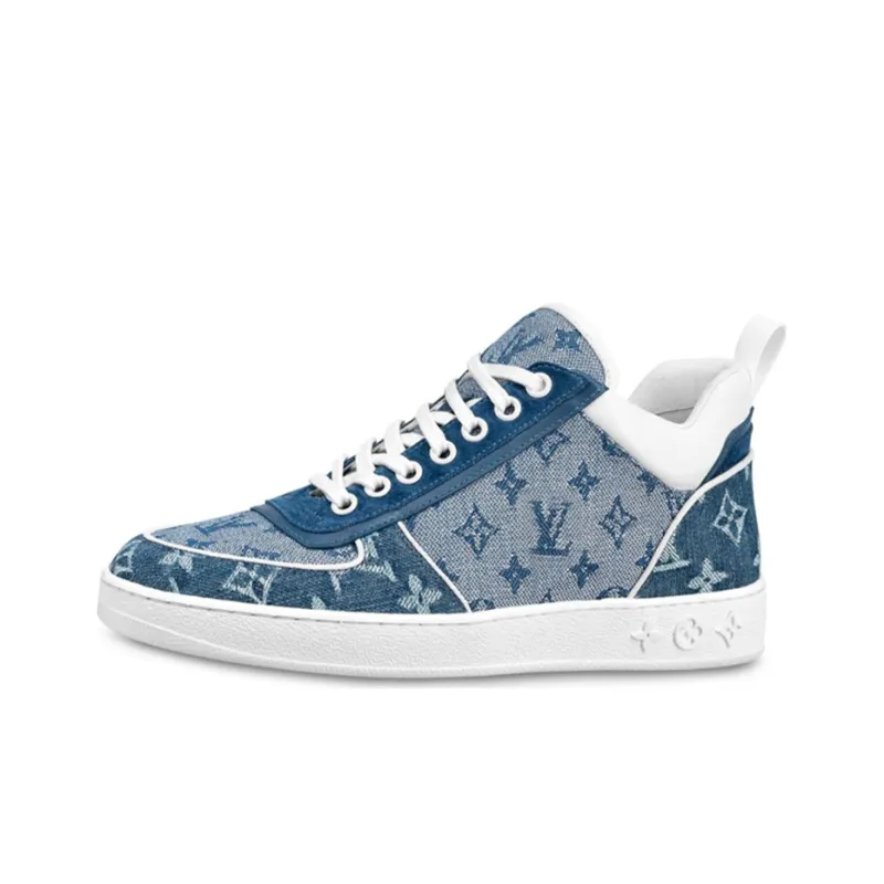 LOUIS VUITTON Lv Boombox Monogram Sneakers Denim Blue Women's-0