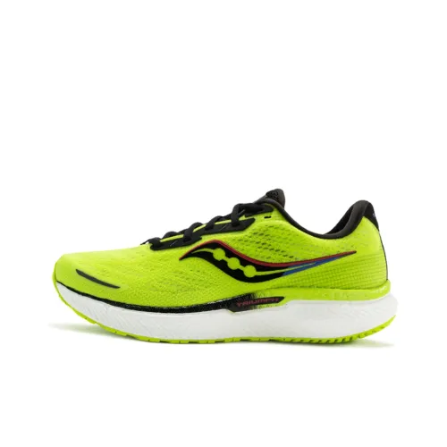 Saucony Triumph 19 Running Shoes Men Low-Top Luminescent Green/Black