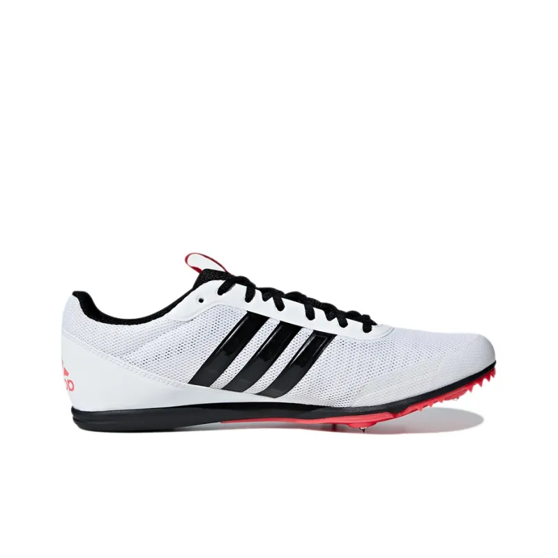 Adidas Distancestar Spikes Cushioned Wear Resistant Coverage Low Top Running Shoes Men's White Black-1