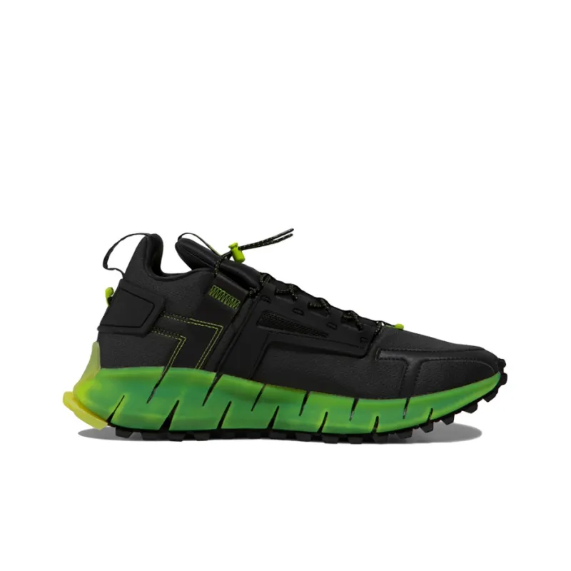 Reebok Zig Kinetica Casual Shoes Unisex Low-Top Black/Moss Green-1