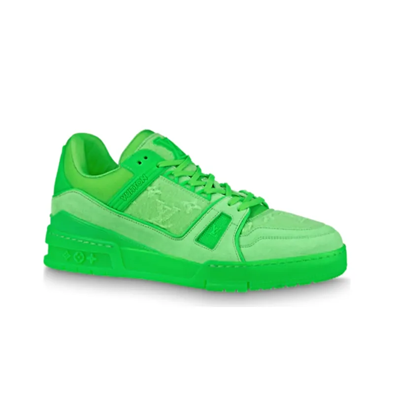 LOUIS VUITTON X Virgin Abloh Trainer Sneakers 'Neon Green With Monogram Fabric'-2