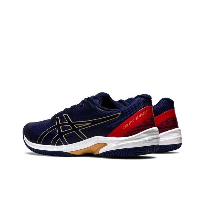 Asics Court Speed Ff Clay Wear-Resistant Low-Top Running Shoes Men's Blue Red-3