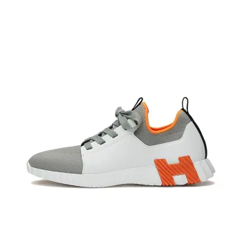 HERMES Depart Low Top Casual Shoes Men's Gray White Orange