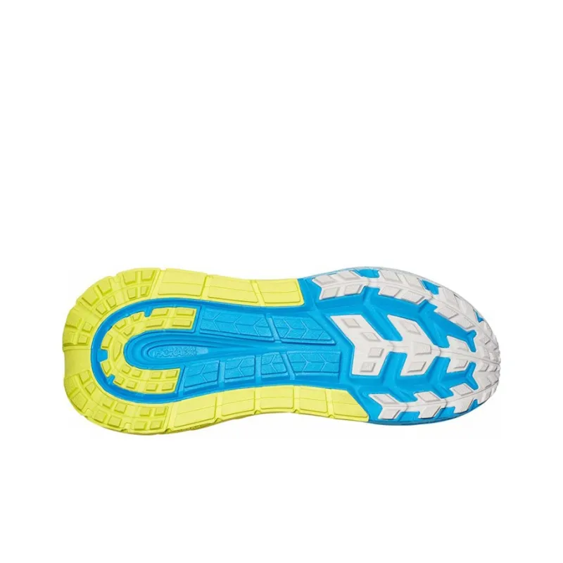 HOKA ONE ONE Tennine Cushioning Breathable Rebound Low Top Running Shoes Men's Gray Blue-4