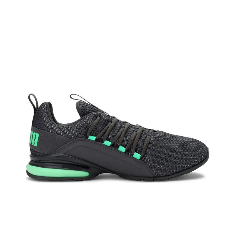 PUMA Axelion Anti-Slip And Wear-Resistant Lightweight Low-Top Running Shoes Men's Black Green-1