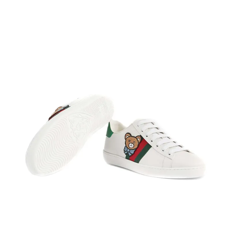 GUCCI ACE Low Top Skateboard Shoes Women's White-5